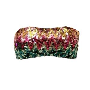 Victoria's Secret Sequined Bandeau Top Sz Lg